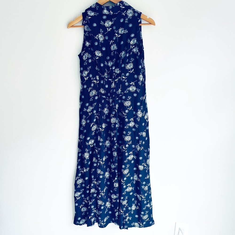 2/$30 Christopher & Banks Navy Floral Midi Dress 8 - Picture 3 of 5